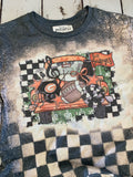 Go Buckeyes Truck - Gilmer Buckeye checkered tee shirt-Rust and Romance