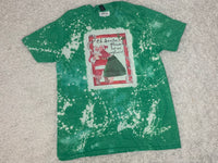 Oh Santa Please let me explain! Fun green bleached Christmas tee shirt