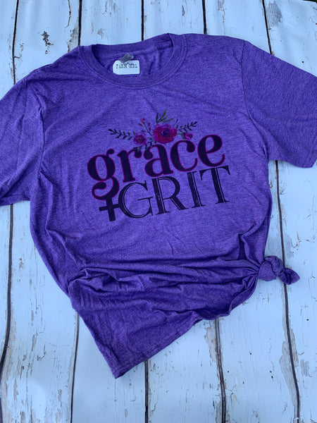 Grace + Grit Purple Graphic Tee Shirt