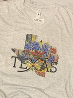 Texas Wildflowers V Neck Tee