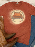 Fall Favorites Truck and Words - rust colored autumn bleached tee