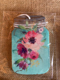 Mason jar shaped unscented air fresheners pink flower