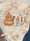 It’s Fall Y’all bleached tee with pumpkins