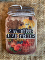 Mason jar shaped unscented air fresheners support your local farmers