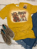 Happy Fall Y’all Scarecrow - mustard bleached tee