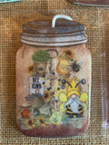 Mason jar shaped unscented air fresheners bee kind gnome