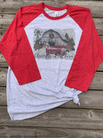 Christmas on the Farm Baseball Tee